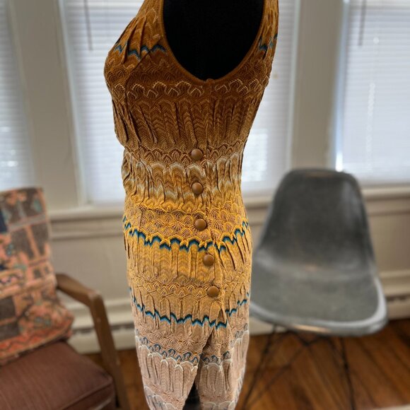 missoni 40 (us xs-s) nwt cottagecore crochet woven ochre dress - Picture 11 of 14